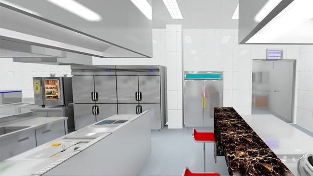 西餐實訓水紋720整體廚房VR